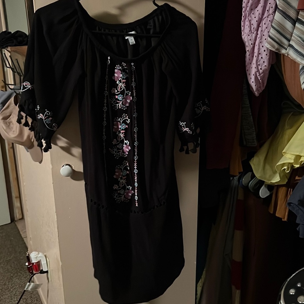 Black boho dress S